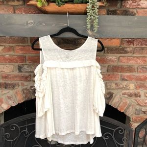 Meadow Rue blouse with exposed shoulders